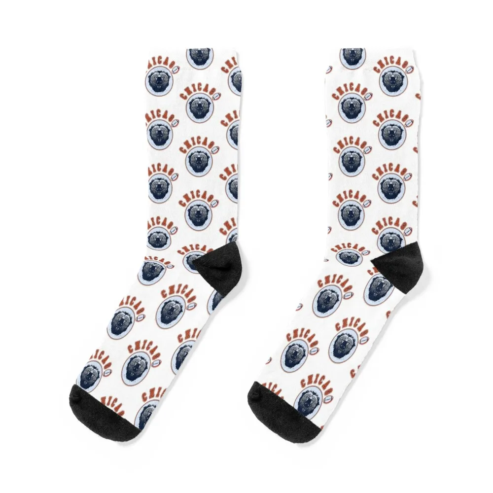 

Chicago Football Vintage Retro Bear Illinois Socks Men's anime new in's cartoon Girl'S Socks Men's
