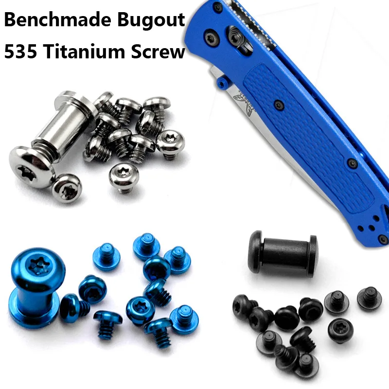 Liga t6 Shank Handle Parafusos com Eixo Kit para Benchmade Bugout 535 Faca Dobrável Peças de Reparação Acessórios Reparação