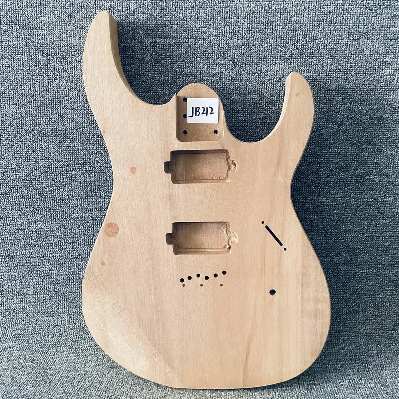 JB212 Solid Mahogany Wood for 6 String Electric Guitar Body 2 Humbucker Pickups See Through Natural without Paints for DIY