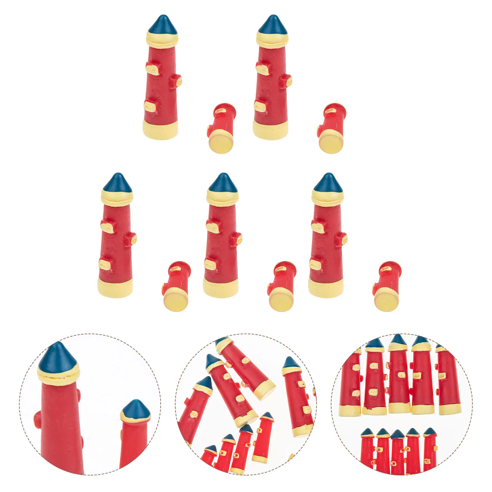 

10pcs Resin Beacon Shape Decor Micro Landscape Adornment Bonsai Gardening Ornament Fish Tank Aquarium Desktop Miniature Home Diy