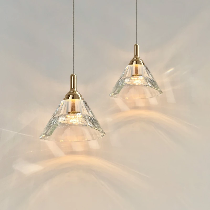 Bedroom bedside small chandelier retro light luxury restaurant bar light