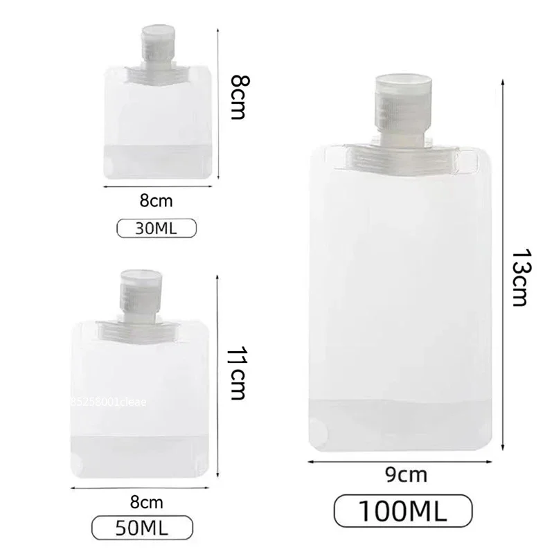 30/50/100ML Travel Lotion Dispensing Bag Subpackage Cosmetic Lotion Shower Gel Shampoo Facial Cleanser Portable Storage Pouches