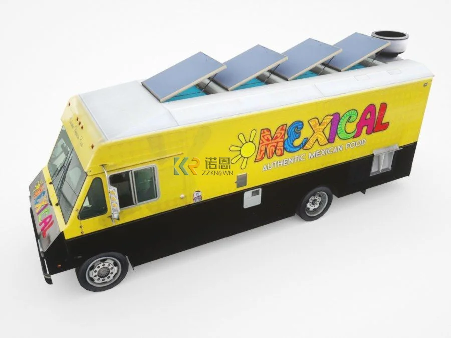 Camion de restauration rapide pour cuisine mobile, friteuse, plaque chauffante en acier, chariot électrique, pizza, distributeur automatique de crème glacée, remorque à vendre, rue