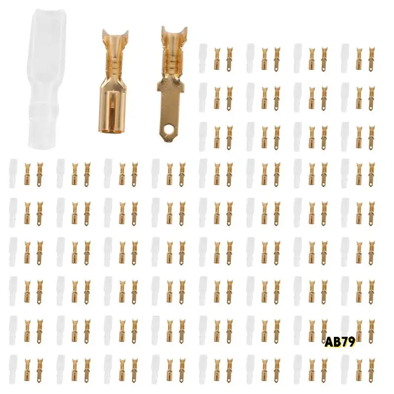 1000 Uds hembra macho terminales de engarzado de pala manga conector de envoltura de cable para 22-16 Awg 2,8 Mm