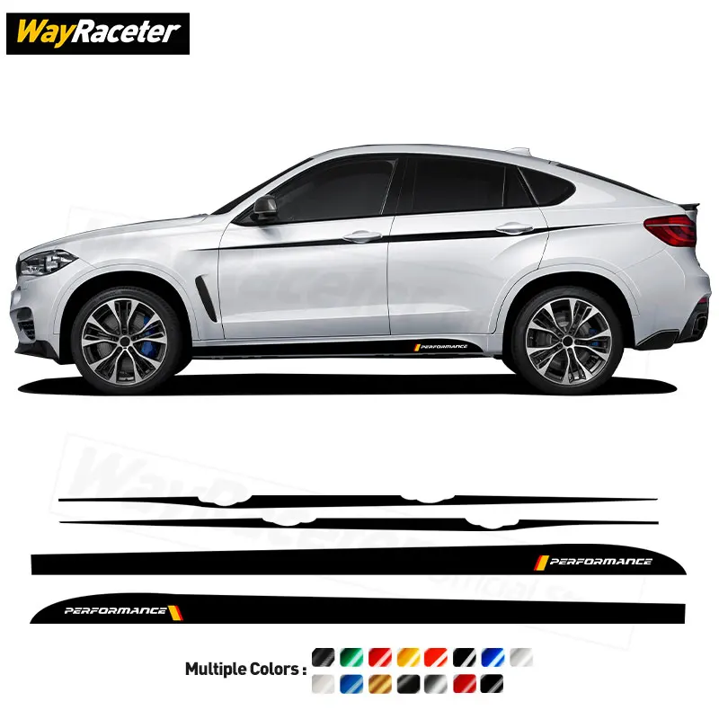 ملصق أداء لسيارة BMW X6 F16 F86 M Sport 2015-2019 مع أشرطة جانبية لباب السيارة