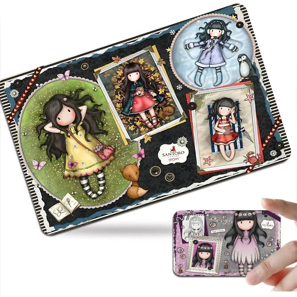 Cute Gorjusses Cartoon S-Santoro Game Anime Sticker Film Skin Cover Case for Small Large No Chip Debit Credit Card Front Side