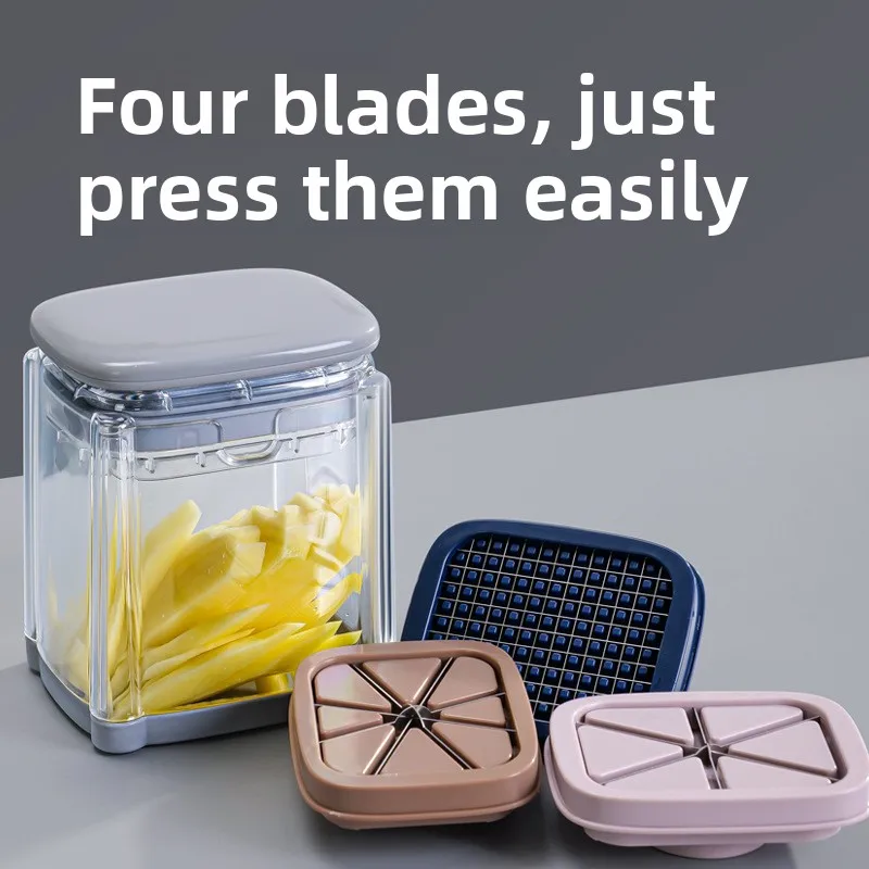 Multifunctional Manual Vegetable Cutter Household Fruit Slicer For Tomato Apple Wedges & 7CM French Fries Cutting