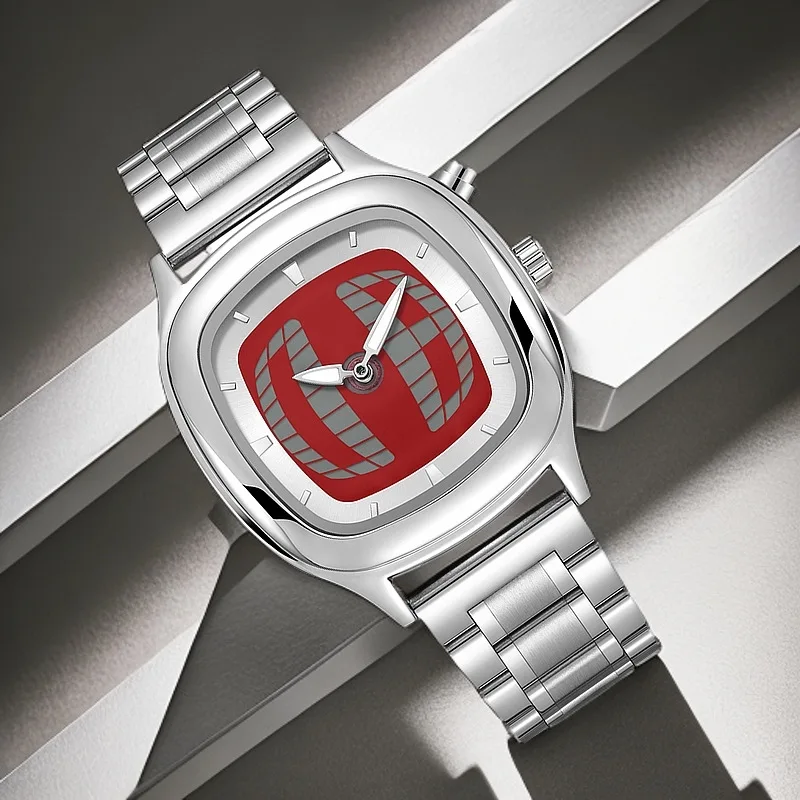 

Fashion Men's Square Watch with Analog Digital Dual Displays Stainless Steel Strap Luxury Male Wristwatch Reloj PINTIME