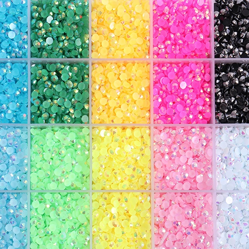 RXJC Nails Jewelry AB for Rhinestone Flat Bottom Nair Art Accessories for DIY Art