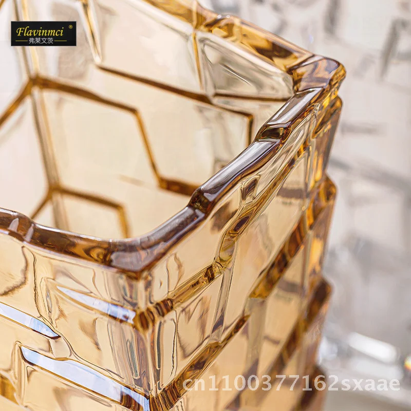 

Nordic Style Thickened Glass Vase High-Grade Feeling Wholesale Flower Arrangement Device Living Room Decor Hydroponic Flower