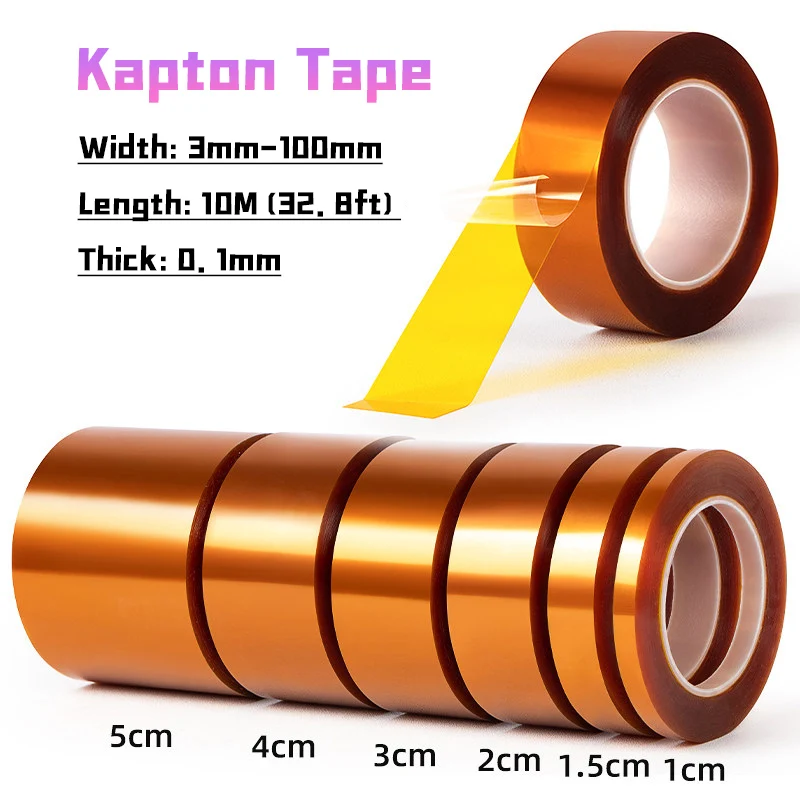 10M Double Sided Heat Tape,Adhesive Heat Resistant/Transfer Tape, for Heat Sublimation Press Vinyl,No Residue Width 3mm-100mm