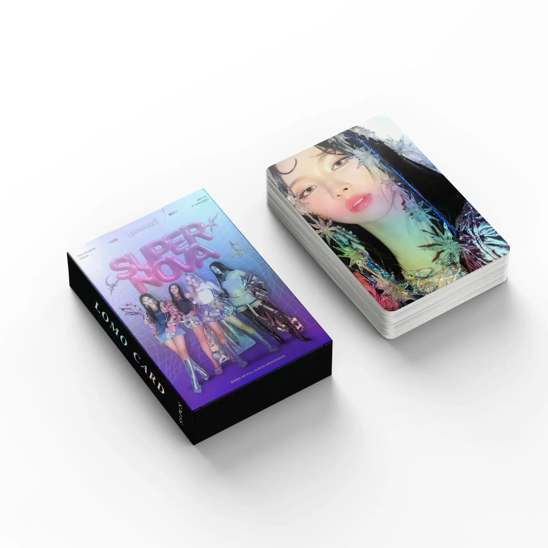 Imagem -03 - Kpop Idol Girl Group Cartões Lomo Novo Álbum Armageddon Photocards Cartaz hd Cartão Adesivo Inverno Giselle Presente para os Fãs 55 Pcs por Conjunto