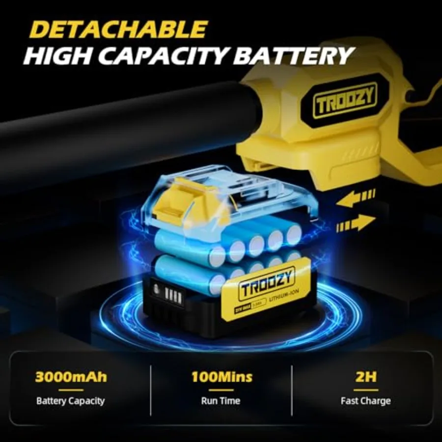 Gergaji Pohon Tanpa Kabel 2-in-1 dengan Panjang Batang 6 inci dan Baterai 21V 3Ah untuk Pemangkasan Pohon dan Pemotongan Cabang yang Efisien, Ringan dengan Berat 7,7 pon