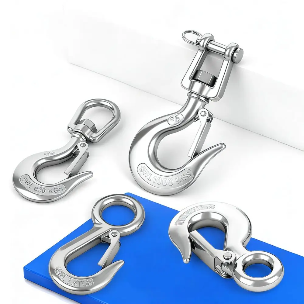 Stainless Steel American Swivel Eye Hook For For Taihua Industrial Cargo Crane Hoist Rigging Lifting Safety Hardware
