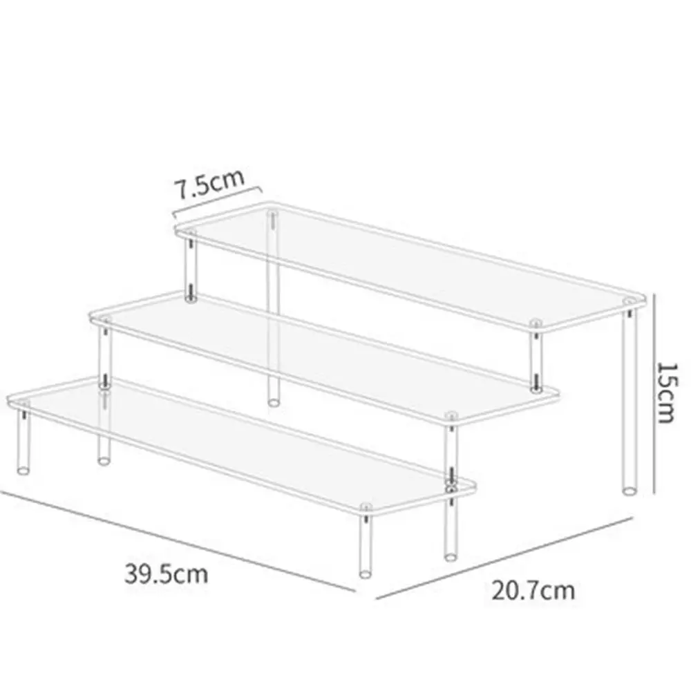 1-4 Tier Acryl Display Stand Duurzaam Display Rack Voor Cupcake Parfum Pop Transparante Trapeziumvormige Blind Box Opslag Plank
