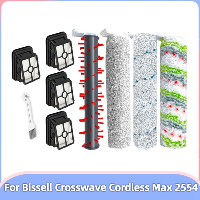 

For Bissell Crosswave Cordless Max 2554 2554A 2590 2596 2596B 2596M 2765 2767Z 2761 Vacuum Parts Roller Brush Filter