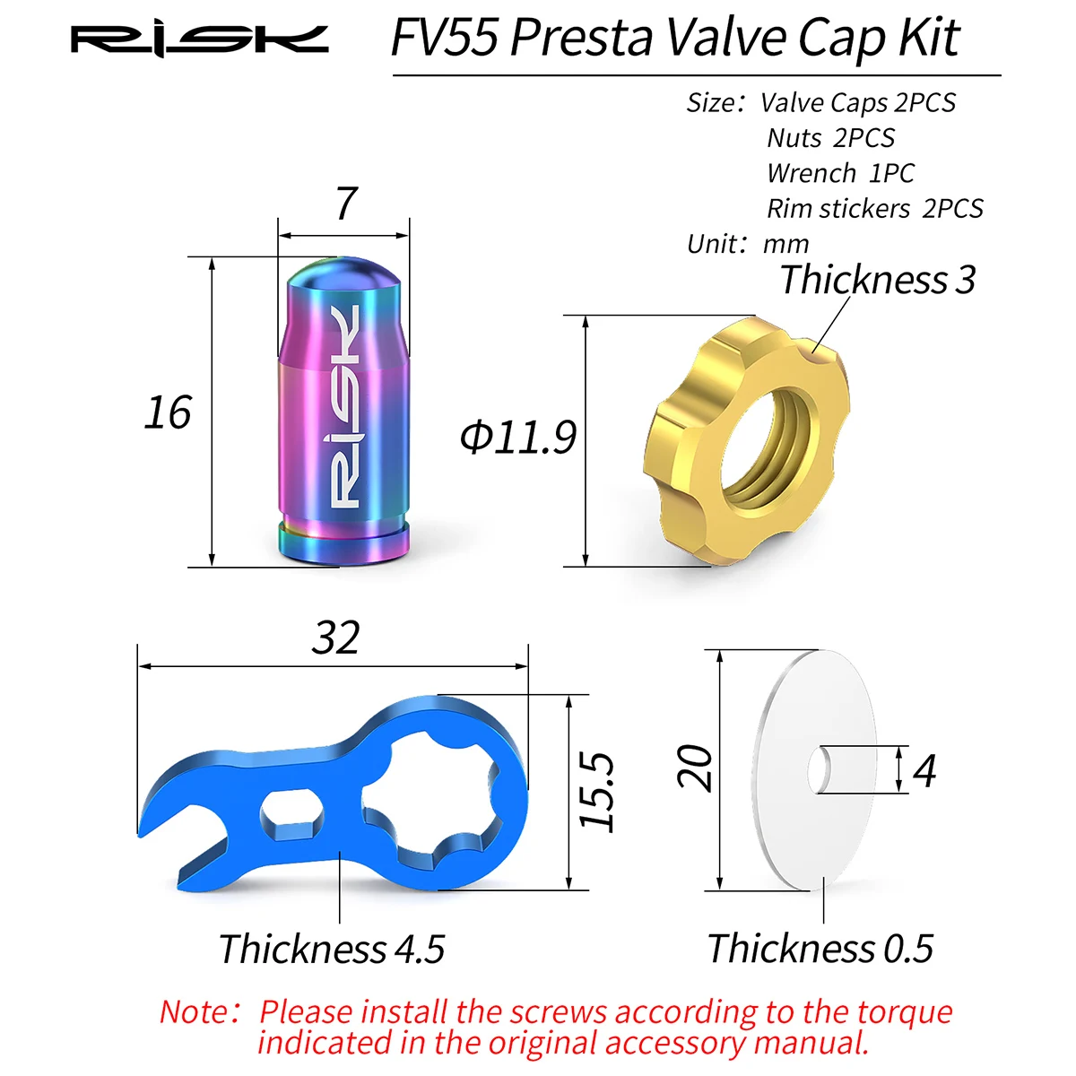 Titanium Presta Schrader Valve Cap, MTB Road Bicycle, FV AV Dust Cover, Waterproof, Dustproof Removal Tool, Cycling Parts