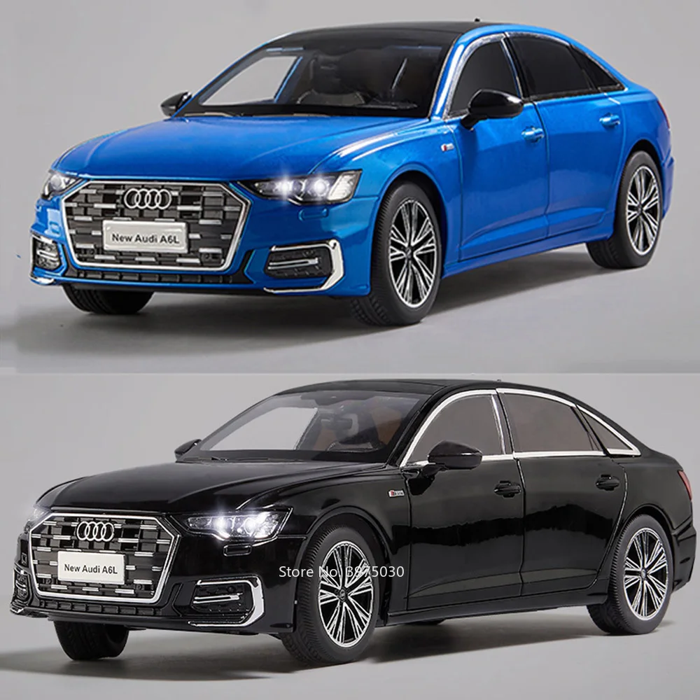 Scala 1:18 AUDI A6L Modelli in lega Auto Diecast Toy Suono leggero Tirare indietro Veicolo 6 porte aperte Auto in miniatura Ragazzi Regali del festival