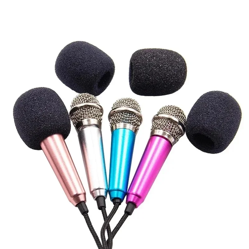 1-3pcs Portable 3.5mm Stereo Studio Mic KTV Karaoke Mini Microphone For Smart Phone Laptop PC Desktop Handheld Audio Microphone