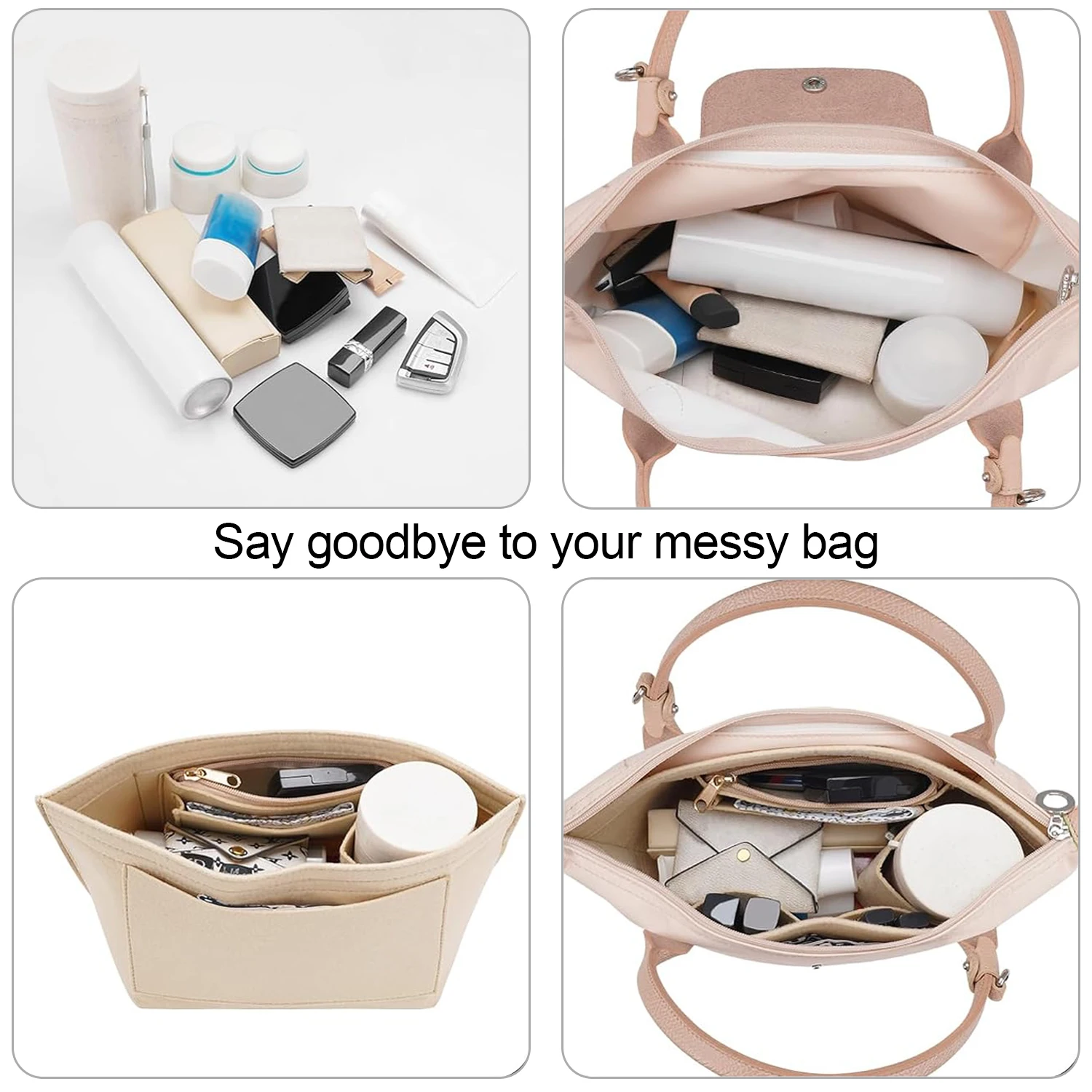 إدراج منظم المحفظة لإدراج حقيبة يد Longchamp Le Pliage