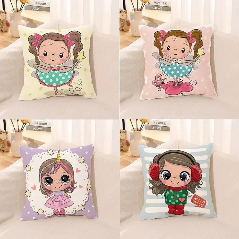 

Bed Pillow Cushion Cover Square Anime Car Cute Baby Girl Autumn Sofa40x40cm 16x16Inch ，45x45cm 18x18Inch