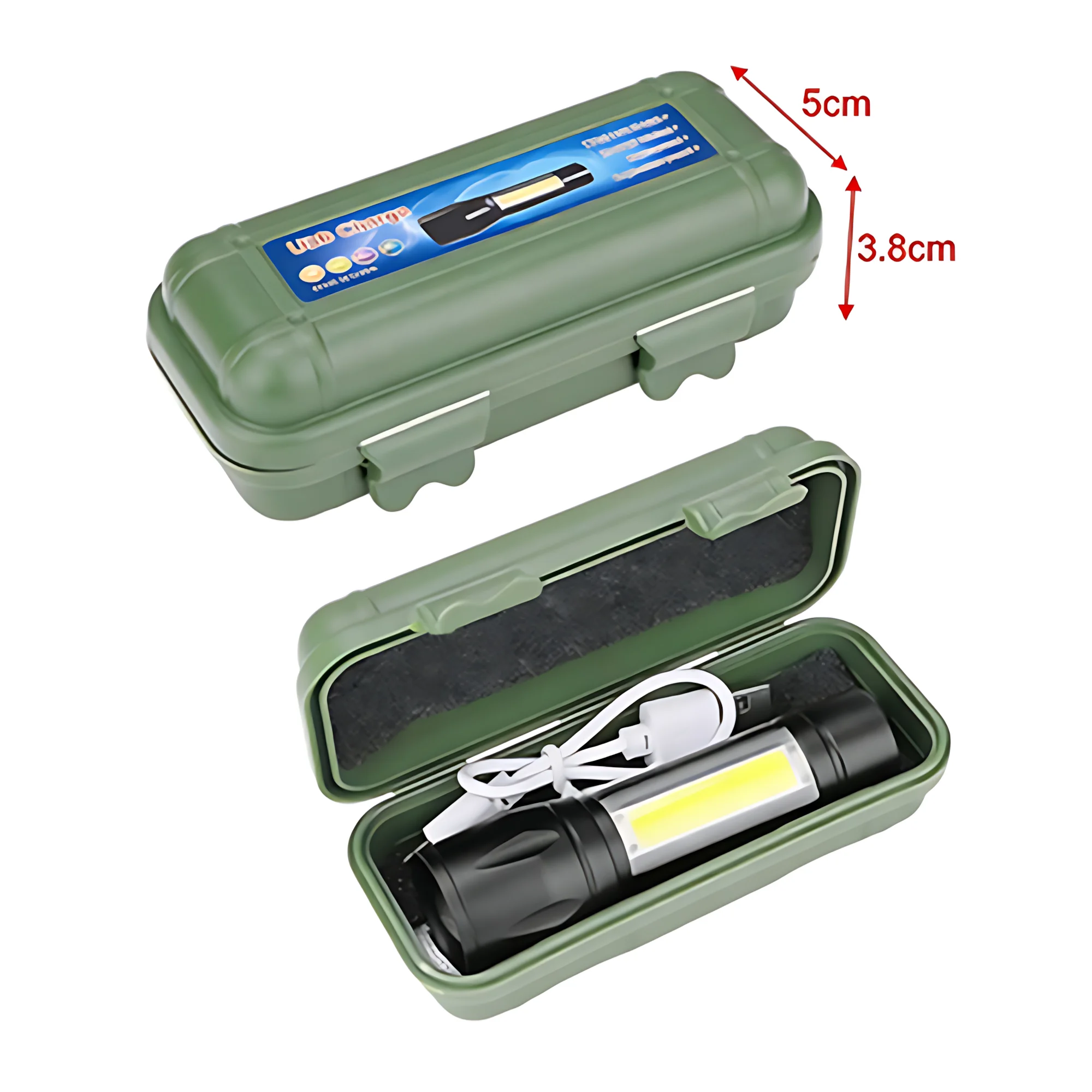 Aluminum Alloy Mini LED Flashlight USB Rechargeable COB Side Light Zoomable Pen Clip Super Bright Torch
