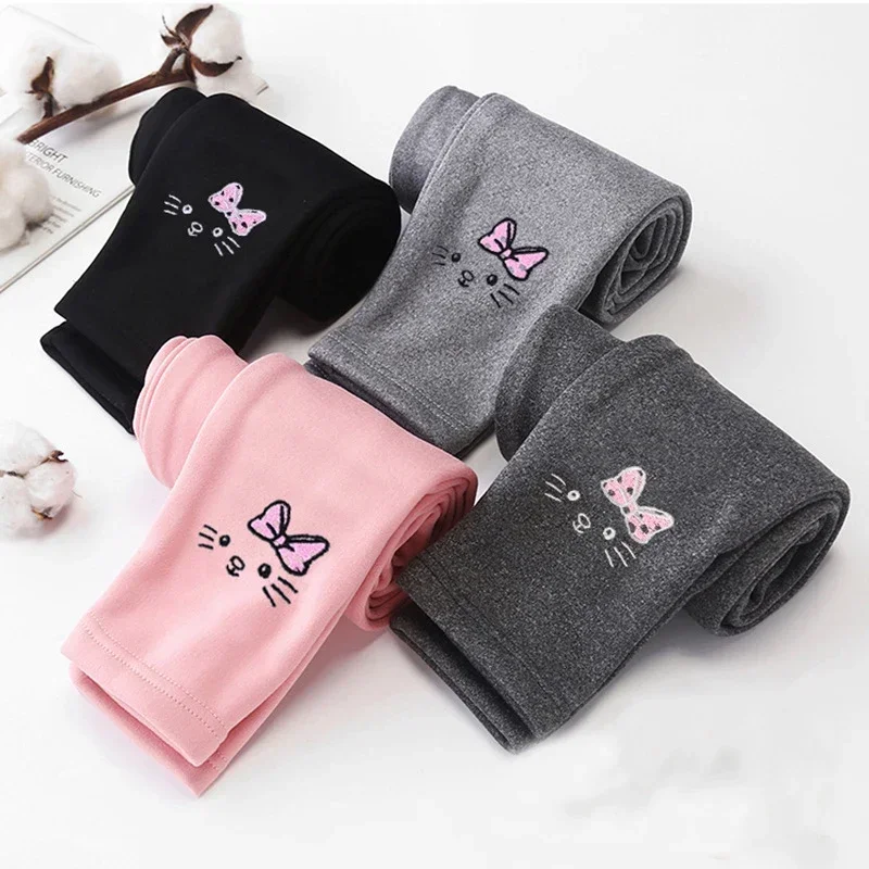 New Fashion Four Seasons Girls Kids Pants Children\'s leggings Cotton Velvet Elastic Waist Warm Legging 2-8 Years Girls Trousers