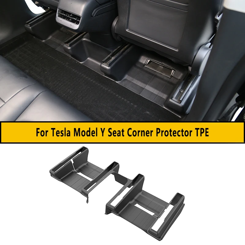 

For Tesla 2020-2023 Model Y Under Seat Corner Guard Front Seat Slide Rails Protector Cover Anti-Kick Full encirclement Accessori