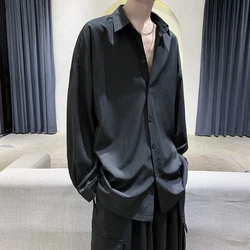 Chemise Surdimensionnée à Manches sulfpour Homme, Couleur Unie, Noir, Mode Harajuku, Gris, Streetwear Décontracté, Grande Taille