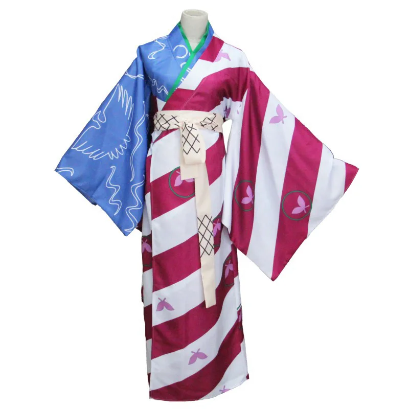 Anime Inuyasha Kagura Print Kimono Cosplay Costume Halloween Carnival Party Suit For Women Role Play Outfits