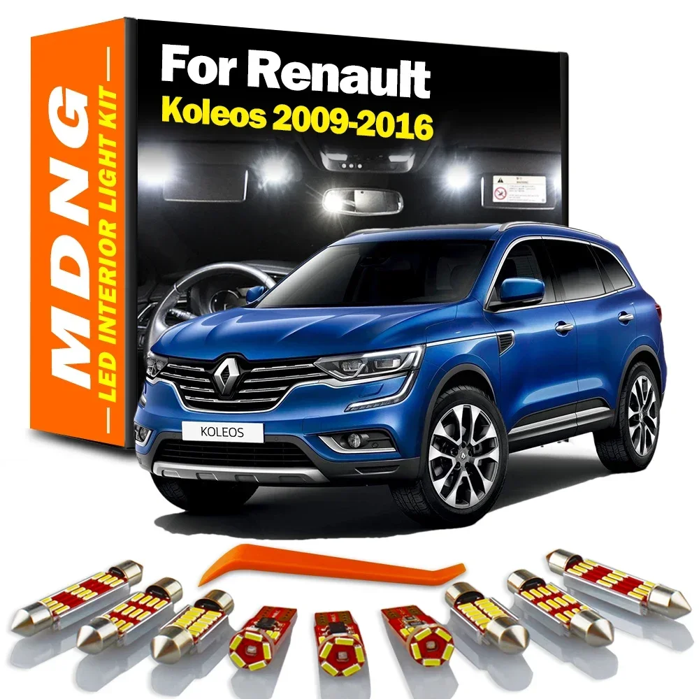 

MDNG 13Pcs Canbus LED Interior Dome Map Trunk Light Kit For Renault Koleos 2009 2010 2011 2012 2013 2014 2015 2016 Car Led Bulbs