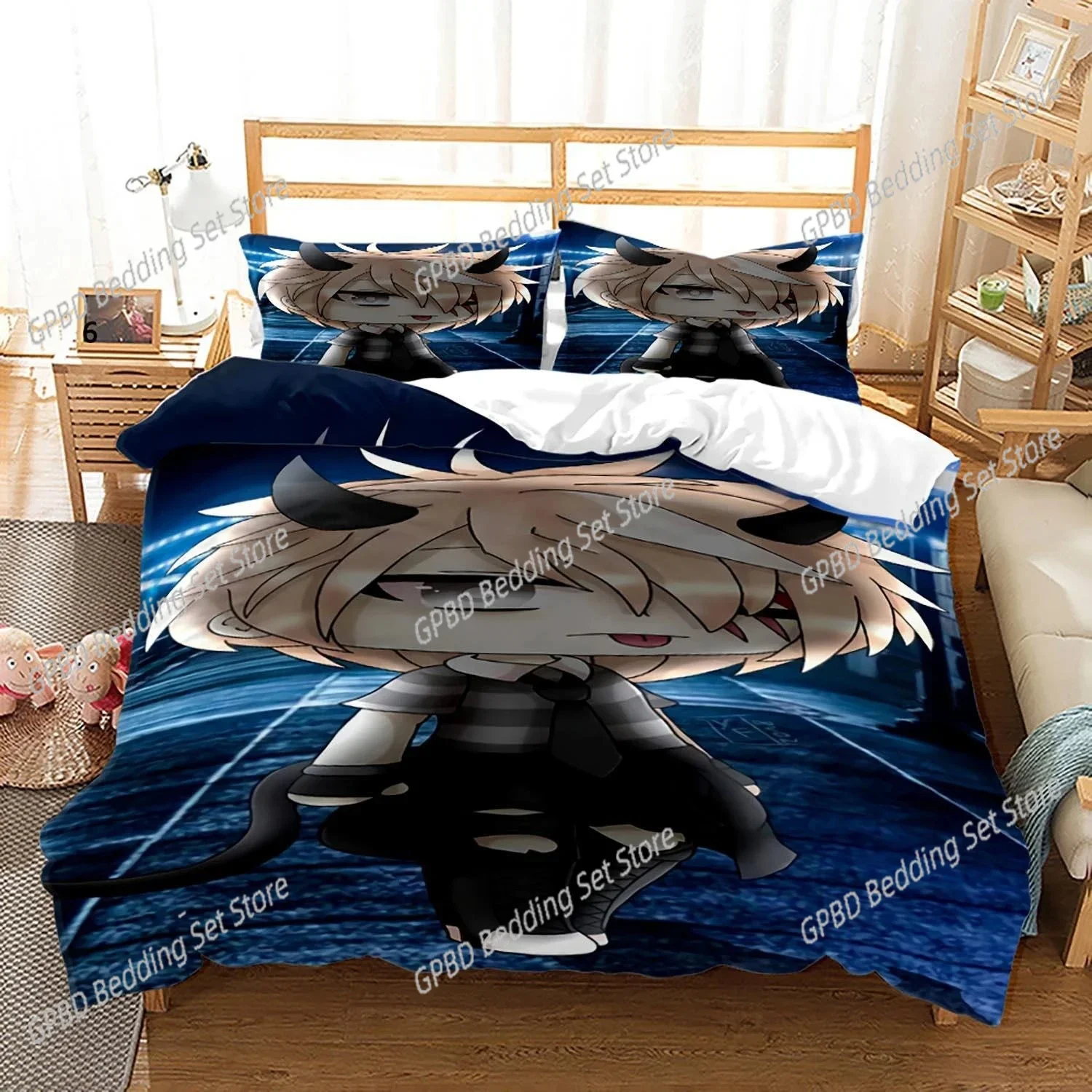 

3D Printed New Gacha Life Bedding Set Pillowcase Duvet Cover Double Twin Full Queen King Adult Boys Bedclothes Quilt Cover