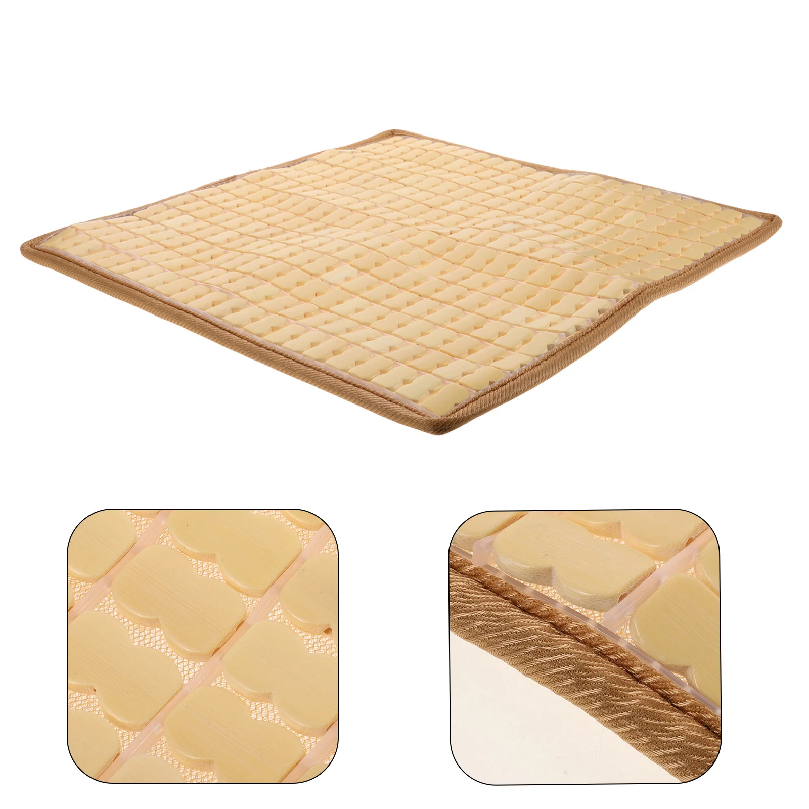 

Summer Bamboo Cooling Chair Cushion Ventilated Anti-Slip Pad for Car Office Sofa Beige Car Mat Ventilated Seat Cushion