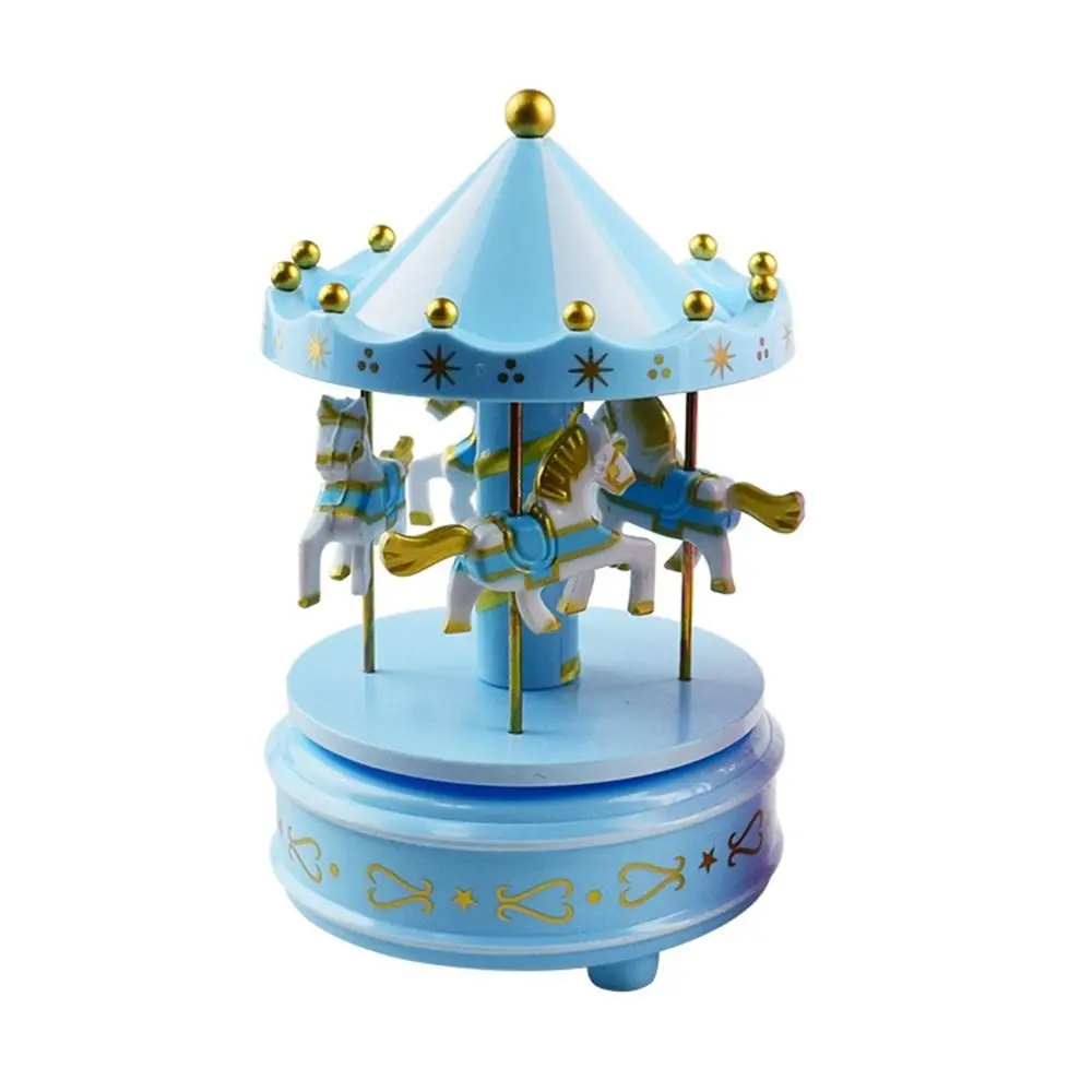 Exquisite Design Carousel Music Box Carousel Easy Use Ferris Wheel Ornaments Painted Plastic Carousel Cake Accessories Christmas