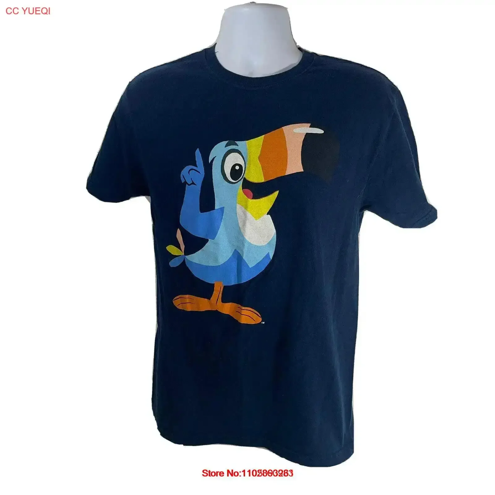 

Toucan Sam Kellogg s Dark Blue Crew Neck T Shirt Size Medium Cotton vintage Washed designer clothes streetwear Soft Slightly