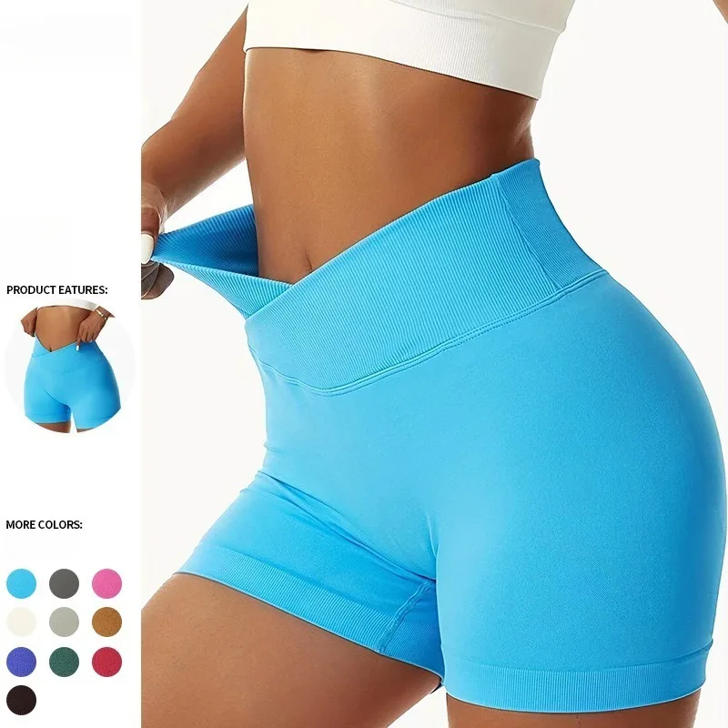 

Women Sexy High Waist Workout Fitness Yoga Shorts Gym Push Up Yoga Leggings Scrunch Butt Seamless Sports Shorts