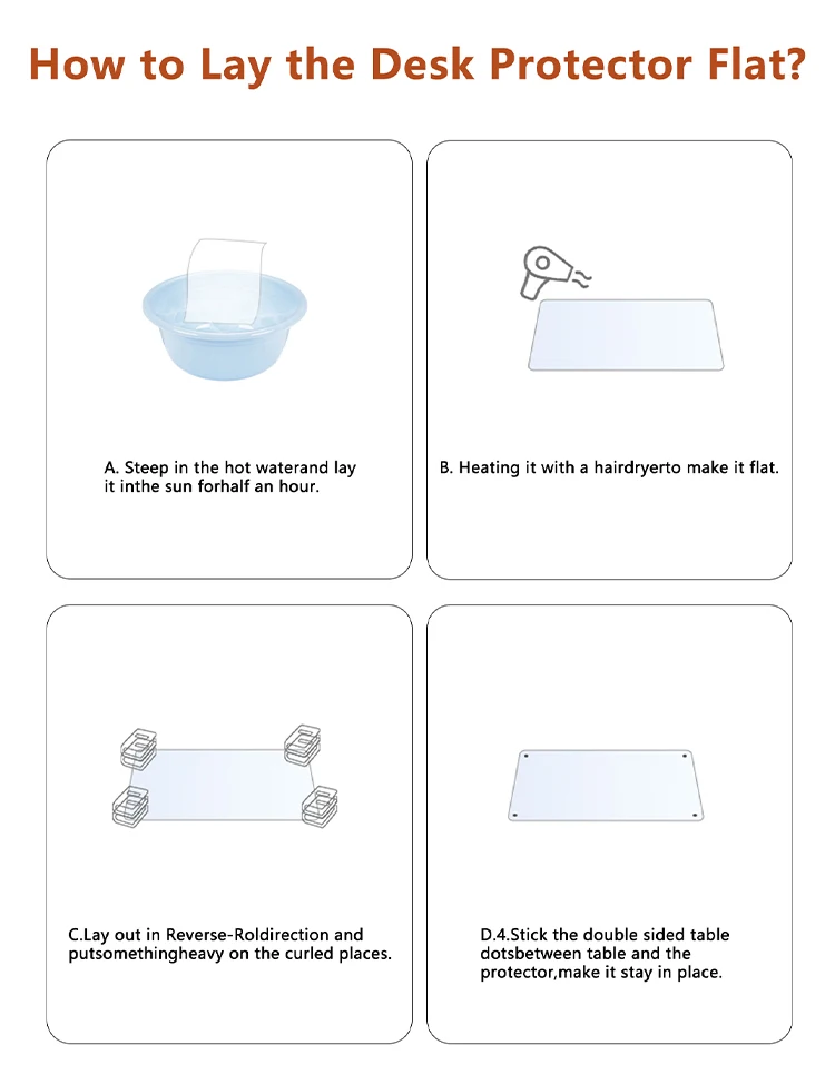 Transparenter PVC-Tischschutz, 0,7 mm dick, wasserdicht, ölbeständig, für Küchenschreibtisch und Esstisch, ideal für Zuhause und Büro – Detail 8