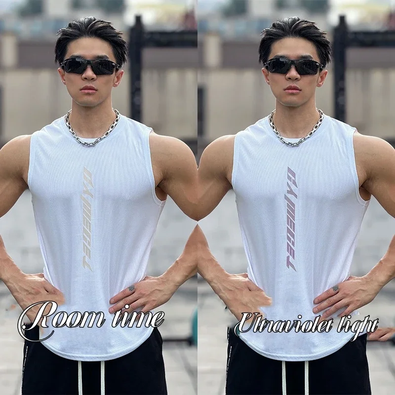 2026 NEW Fitness Sports Tank Tops Men Gyms Workout Sleeveles Shirt Male Summer Loose Undershirt basketball Running men Vest