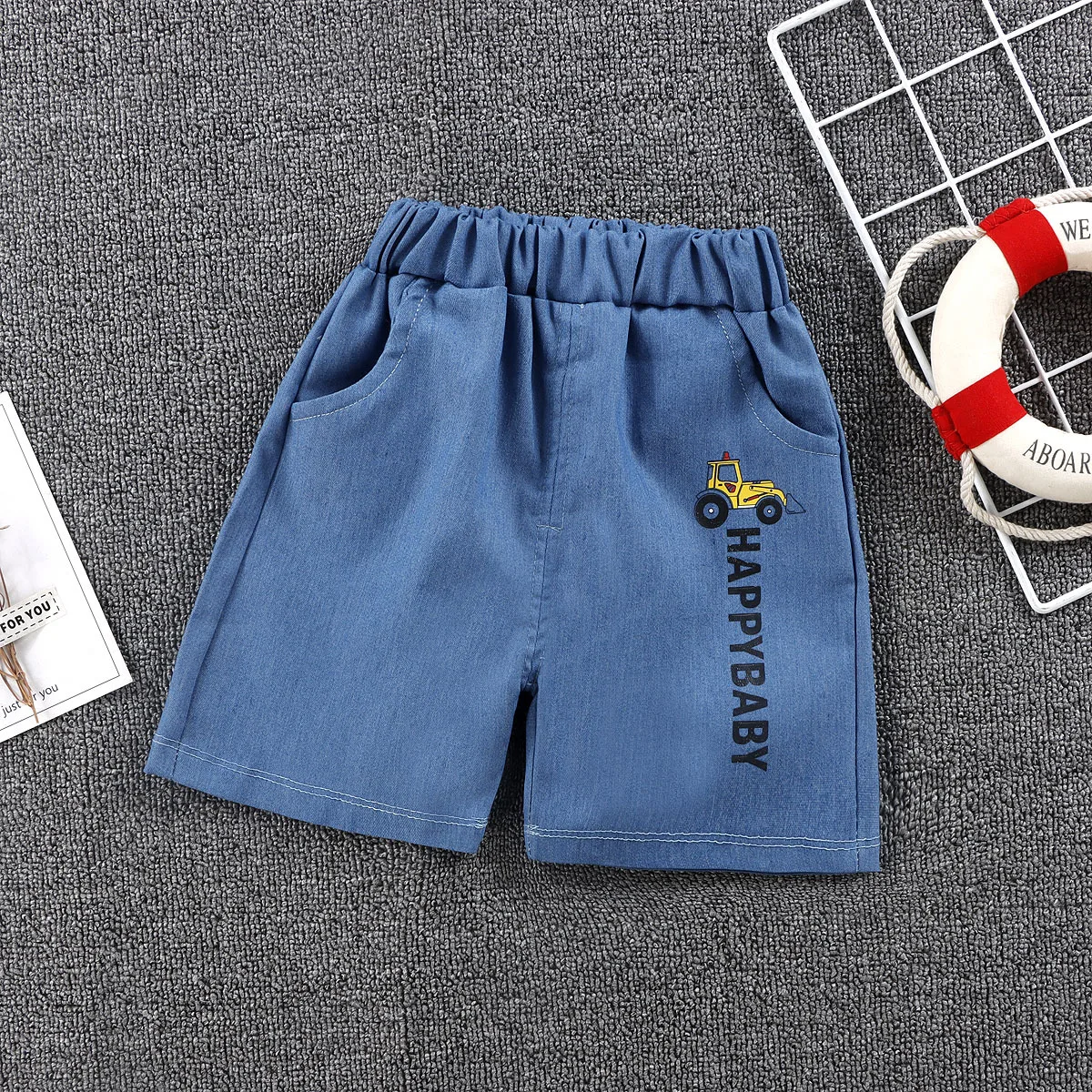 Baby Boy Shorts Jeans Thin Summer Boys Printing Denim Cotton Casual Kids Short Pants For Children Trousers 1-6 Years Clothing 39