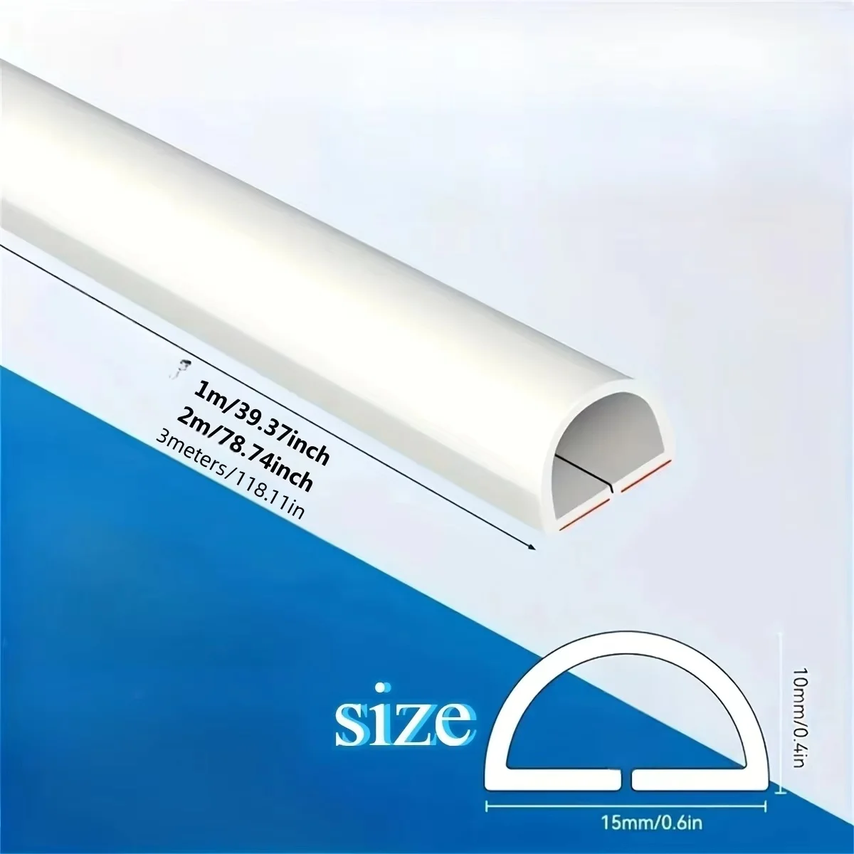 1pc 3/2/1m Floor Cord Cover Self-adhesive Flexible Electrical Conduit Cable Protectors Cords Sleeves Home Wiring Accessory