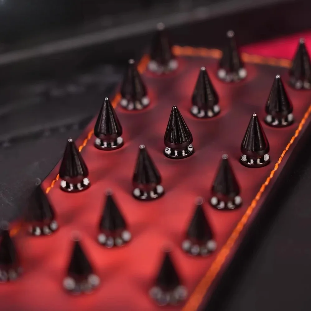 Spiked Leather Spanking Paddle for BDSM Punishment | Long Handle Rivet Whip for Intense Pain | Heavy Duty Impact Adult Play Toy