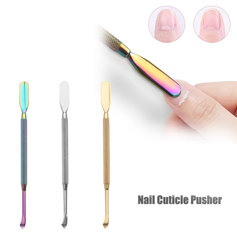 

1Pcs Double-end Cuticle Pusher Dead Skin Remover Stainless Steel Nail Art Tools Pusher Pedicure Manicure Care Cleaner