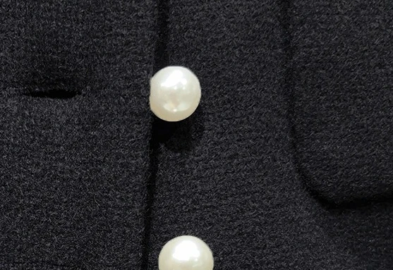 Damski czarny płaszcz ze stójką, dopasowany, z kieszeniami, nowa kurtka damska na jesień i zimę.