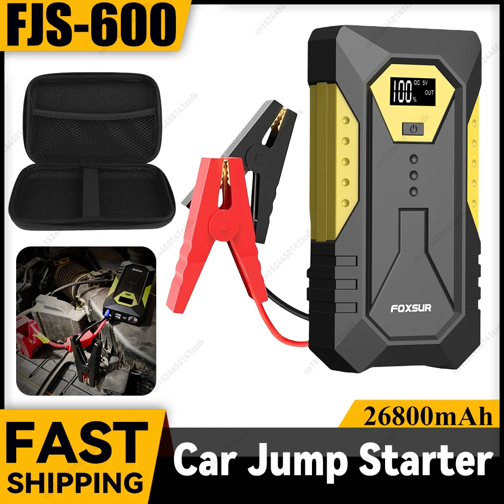 Car Jump Starter 12V 800A Power Bank 26800mAh for Emergency Battery Booster Portable Charger Auto Starting Device Accessary