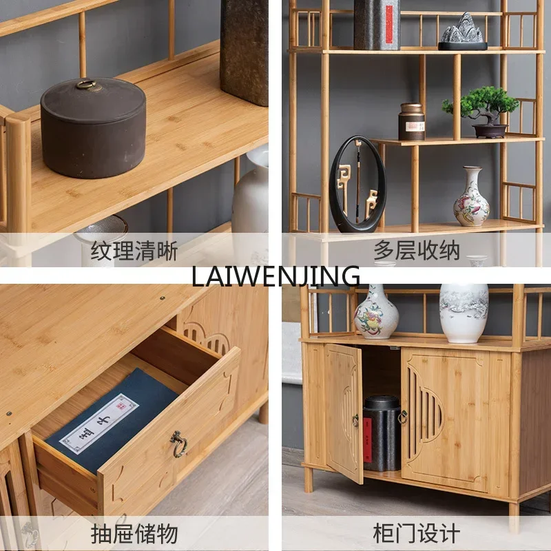 MJY tea display cabinet non-solid wood ornament cabinet tea set storage living room bookshelf