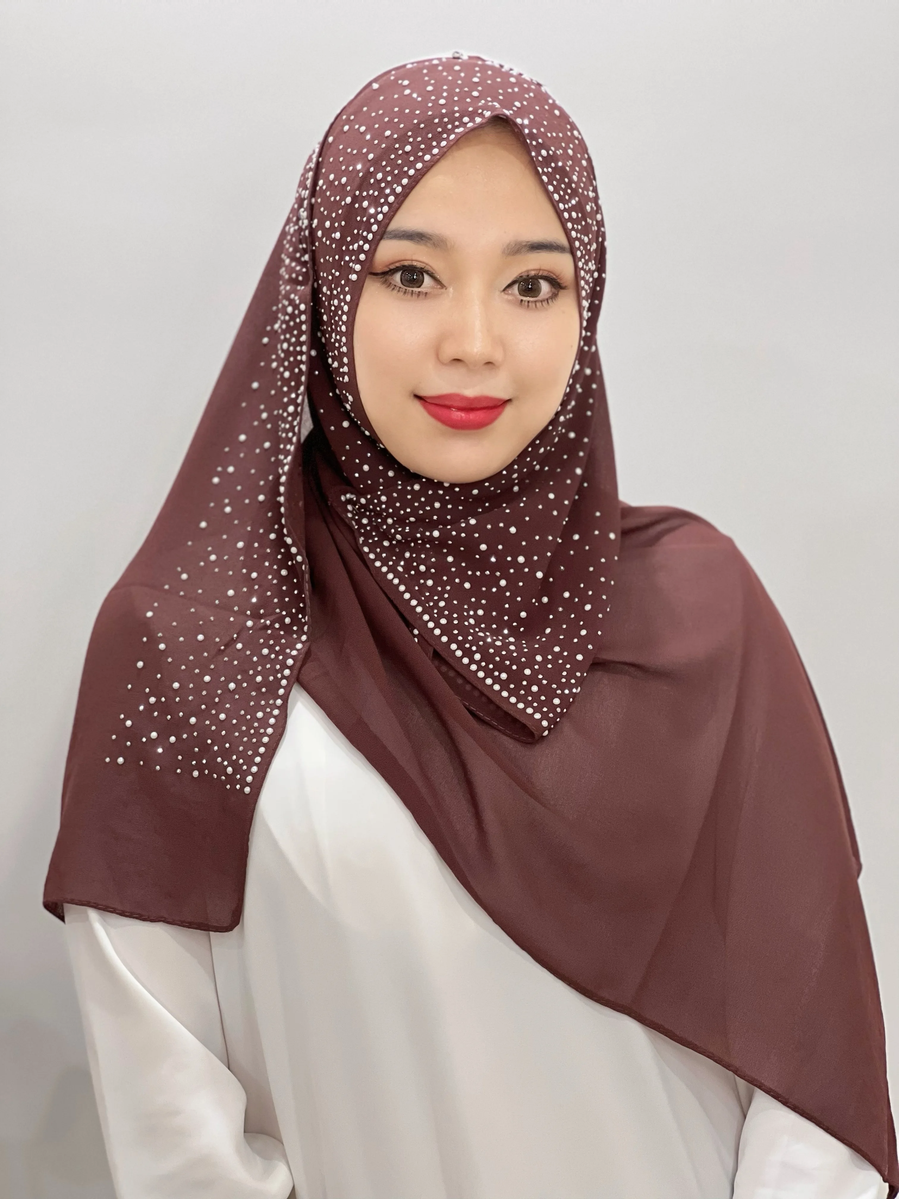 

Turkey Sequins Solid Color Hijab Hijab Hot Drill Islamic Women Instant Hijab Headband Scarf Shawl Muslim Ladies Hijabs