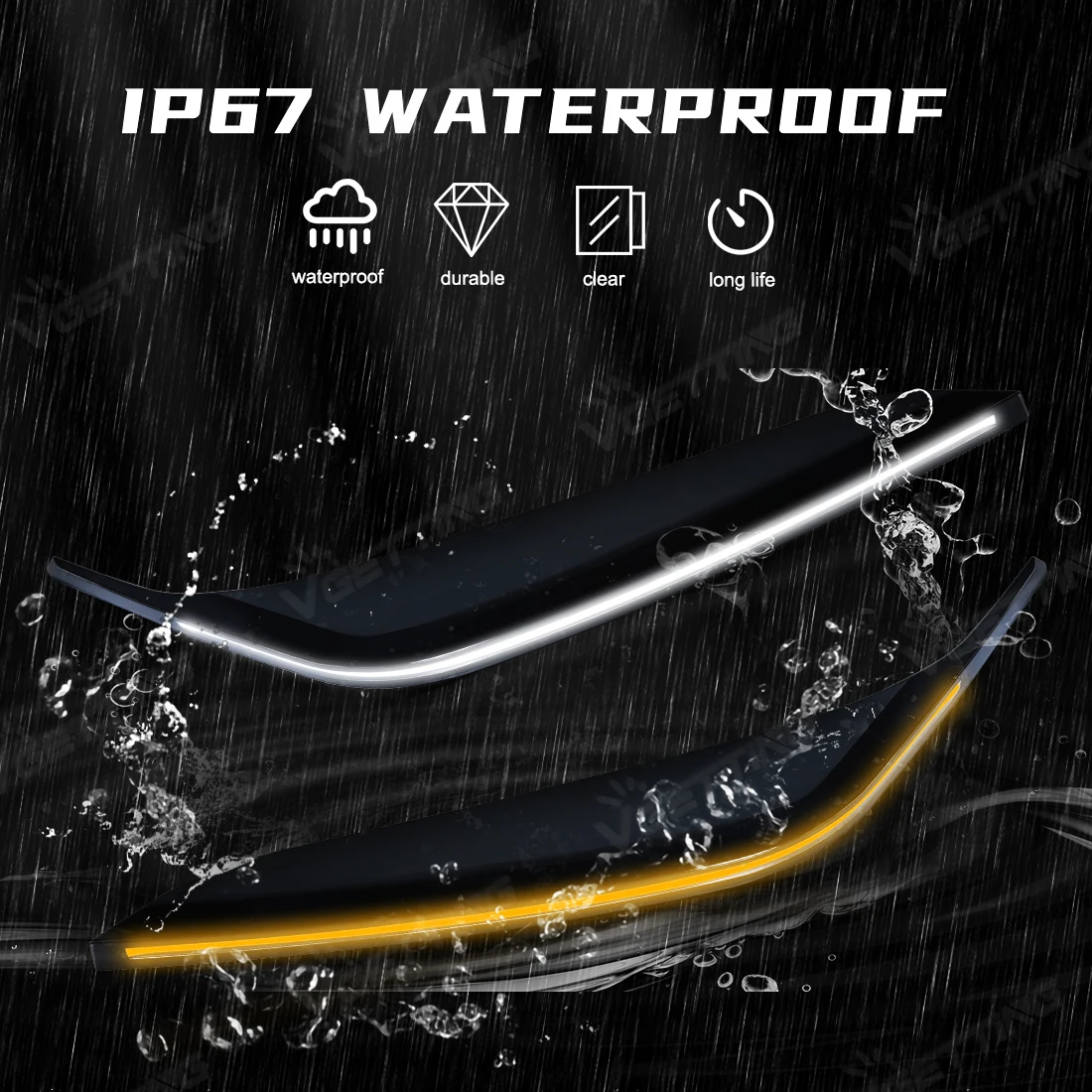 DRL الحواجب لتويوتا تندرا سيكويا SR/SR5/محدود 2022 2023 2024 LED أضواء النهار الجري بدوره إشارة مصابيح سيارة ضوء النهار