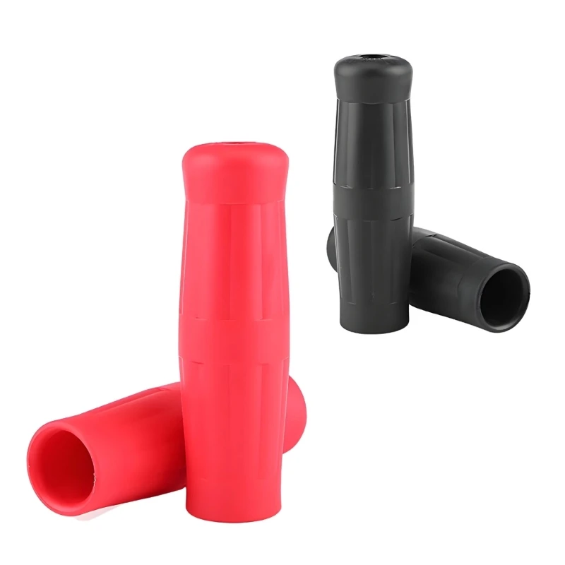 Motorcycle Handlebar Grip Pair 22 mm x 120 mm Grooved Slip-On Sleeves for Bar Update and Worn Grip Replacement