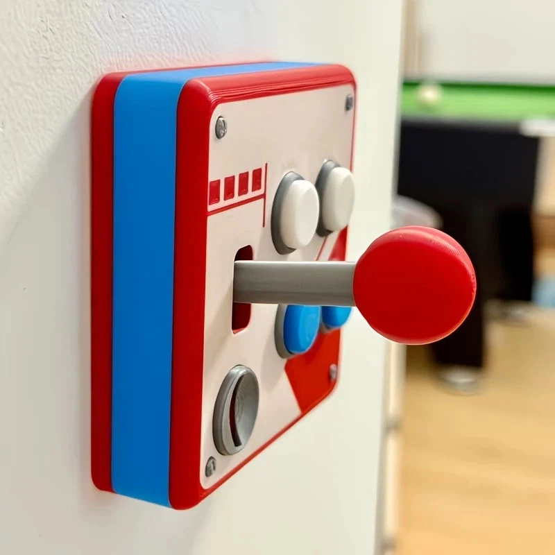 Retro Arcade Game Joystick Wall Light Switch Panel Single Control Light Switch Wall Plate Cover Game Room Bedroom Decoration