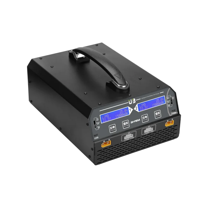 

EV-PEAK U3 600W*2/25A Dual Channels Intelligent Balance Charger for Battery Charging